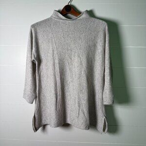 Kinross 100% Cashmere Sweater In Heathered Oatmeal Sz  M
